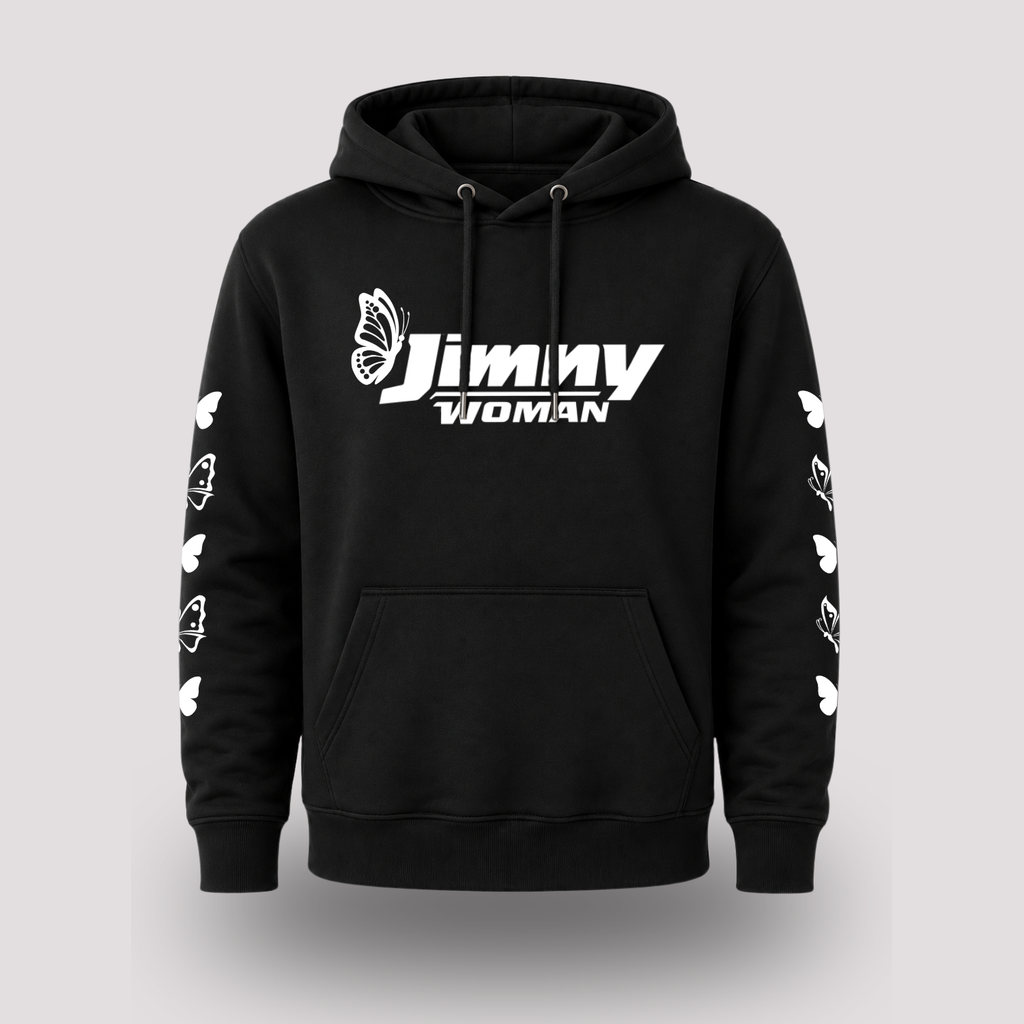 Jimny Woman Butterfly Hoodie — Hand Screen-Printed in South Africa